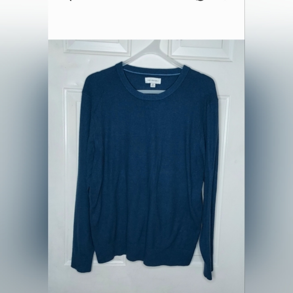 Free Assembly Men's Blue Long Sleeve Crew Neck Pullover Sweater Size Medium NWOT
